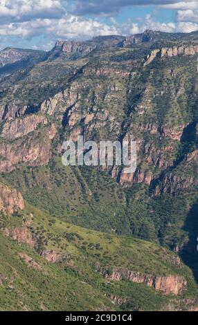 Vue panoramique du canyon de Batopilas, État de Chihuahua, Mexique. Fait partie du complexe de Copper Canyon. Banque D'Images