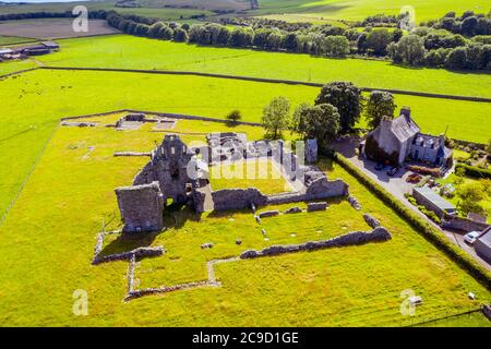 Vue aérienne de l'abbaye de Glenluce, Newton Stewart, Dumfries et Galloway, Écosse. Banque D'Images