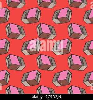 Boîte de correspondance, motif sans couture sur fond rouge. Illustration de Vecteur