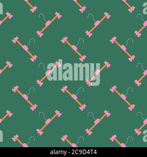 Petits cintres, motif sans couture sur fond vert foncé. Illustration de Vecteur