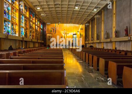 Ciudad Juarez, Chihuahua, Mexique. Intérieur de la cathédrale notre-Dame de Guadalupe. Banque D'Images