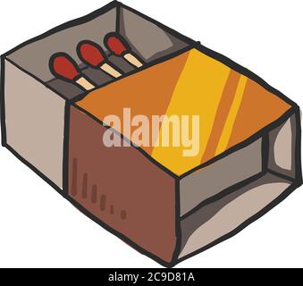 Boîte avec correspondances, illustration, vecteur sur fond blanc Illustration de Vecteur