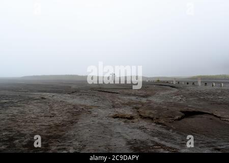 Paysage stérile autour du Mont Bromo Banque D'Images
