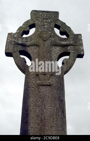 Croix de pierre, Cathédrale de Kilfenora, Cathédrale Saint-Fachtnan, Kilfenora, Cill Fhionnúrach, Comté de Clare, Irlande, Éire, Irland, Írország, Europe Banque D'Images