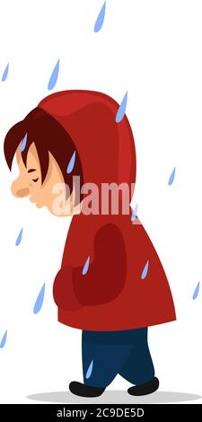 Fille en imperméable rouge, illustration, vecteur sur fond blanc Illustration de Vecteur