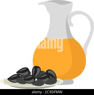 Huile de tournesol, illustration, vecteur sur fond blanc Illustration de Vecteur