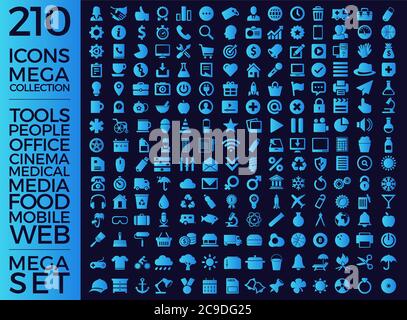Ensemble d'icônes, Pack universel de qualité, Big Icon Collection Vector Design EPS 10 Illustration de Vecteur