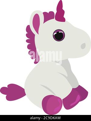 UNICORN assis, illustration, vectoriel sur fond blanc Illustration de Vecteur