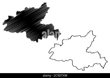 Ansan City (Corée du Sud, République de Corée, République de Corée, République de Gyeonggi) carte illustration vectorielle, scribble plan de la ville d'Ansan Illustration de Vecteur