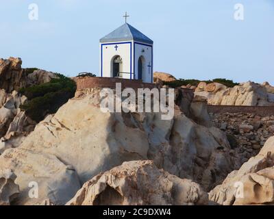 Chapelle de la Madonnetta, Cala Carlotto, île de la Maddalena, province de Sassari, Sardaigne, Italie, Europe Banque D'Images