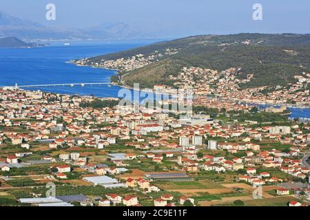 Vue panoramique sur la belle ville de Trogir, Croatie Banque D'Images