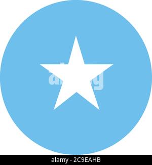 Bouton du drapeau de Somalie sur blanc Illustration de Vecteur