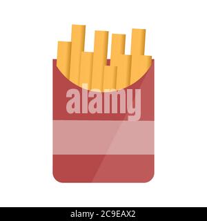 Frites plates. Illustration isolée à vecteur alimentaire rapide Illustration de Vecteur