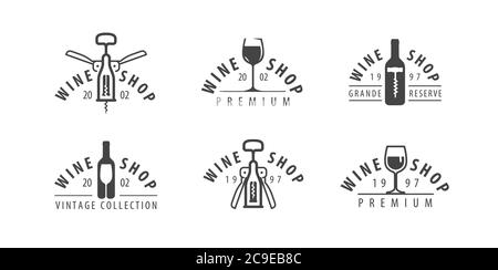 Logo ou symbole de vin. Cave de vinification, vinification, concept de boissons Illustration de Vecteur