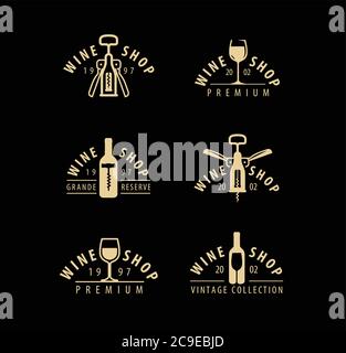 Symbole ou logo du vin. Cave de vinification, vinification, concept de boissons Illustration de Vecteur