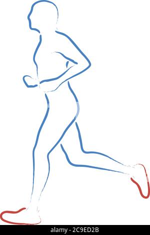 illustration schématique d'une personne en cours d'exécution Illustration de Vecteur