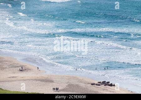 Whitepark Bay, co Antrim, en Irlande du Nord Banque D'Images