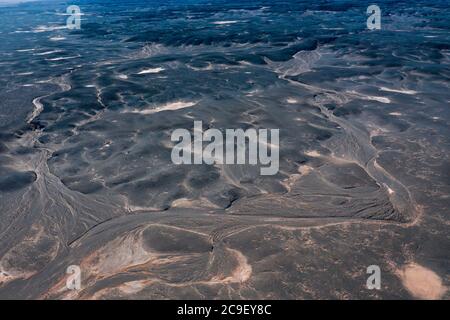 Schémas, vue aérienne, Laguna Carachi Pampa, village d'El Peñón, la Puna, Argentine, Amérique du Sud, Amérique Banque D'Images