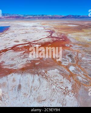 Schémas, vue aérienne, Laguna Carachi Pampa, village d'El Peñón, la Puna, Argentine, Amérique du Sud, Amérique Banque D'Images