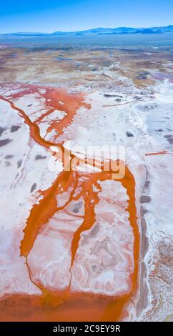 Schémas, vue aérienne, Laguna Carachi Pampa, village d'El Peñón, la Puna, Argentine, Amérique du Sud, Amérique Banque D'Images