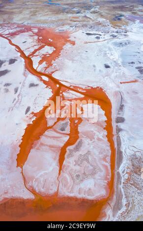 Schémas, vue aérienne, Laguna Carachi Pampa, village d'El Peñón, la Puna, Argentine, Amérique du Sud, Amérique Banque D'Images