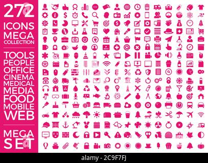 Ensemble d'icônes, Pack universel de qualité, Big Icon Collection Vector Design EPS 10 Illustration de Vecteur