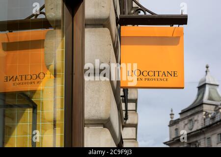 L'Occitane en Provence, enseigne de parfumerie française à Regent Street, Londres, Royaume-Uni Banque D'Images