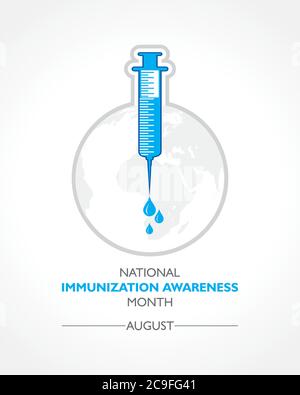 Illustration vectorielle mois national de sensibilisation à la vaccination observé en août Illustration de Vecteur