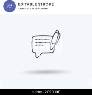 Vecteur d'icône d'écriture, signe plat rempli, pictogramme solide isolé sur blanc, illustration du logo. Icône d'écriture pour la présentation. Illustration de Vecteur