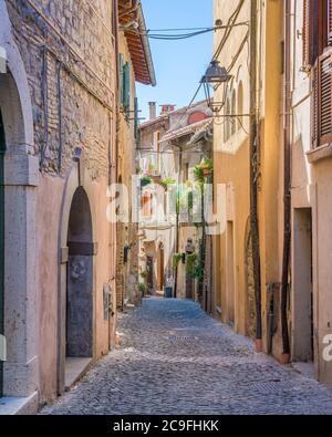 Castelnuovo di Porto, petit et beau village dans la province de Rome, Lazio, Italie. Banque D'Images