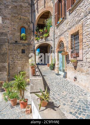 Castelnuovo di Porto, petit et beau village dans la province de Rome, Lazio, Italie. Banque D'Images