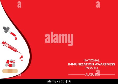 Illustration vectorielle mois national de sensibilisation à la vaccination observé en août Illustration de Vecteur