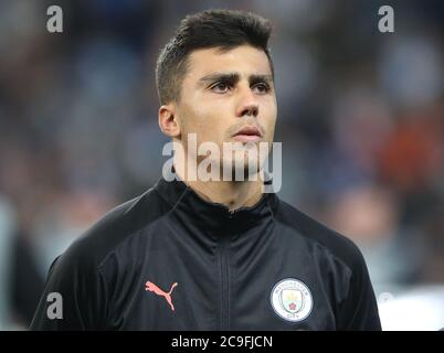 Rodri de Manchester City pendant le match de la Ligue des champions de l'UEFA au Etihad Stadium de Manchester. Banque D'Images