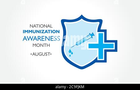 Illustration vectorielle mois national de sensibilisation à la vaccination observé en août Illustration de Vecteur