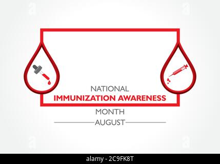 Illustration vectorielle mois national de sensibilisation à la vaccination observé en août Illustration de Vecteur