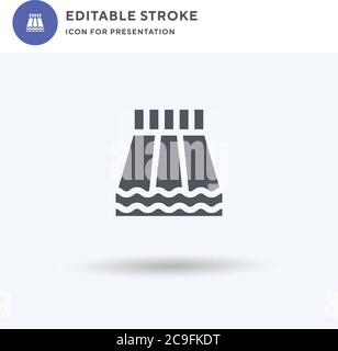 Diapositive icône vecteur, affiche plate remplie, pictogramme solide isolé sur blanc, illustration du logo. Icône diapositives pour la présentation. Illustration de Vecteur