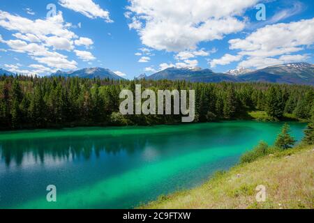 Vallée des cinq lacs, Jasper (Alberta) Banque D'Images