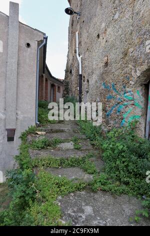 Calitri - Vicolo del centro storico abbandonato Banque D'Images