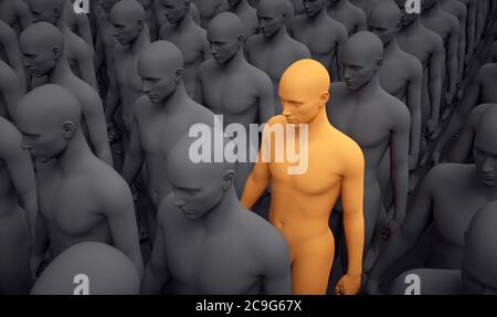 Beaucoup de gens, un différent. Banque D'Images