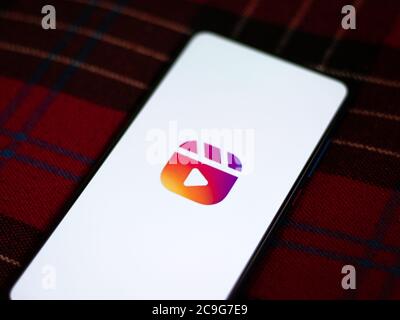 Assam, inde - 9 juillet 2020 : rouleaux Instagram pour faire de courtes vidéos. Banque D'Images