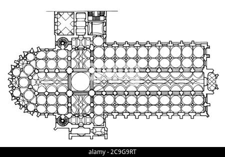 Jan Santini Aichel - Plan sol Sedlec. Banque D'Images