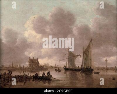 Jan van Goyen - vue de Dordtse Kil avec Shipping et Old Toll House 2010 AMS 02849 0030 000. Banque D'Images