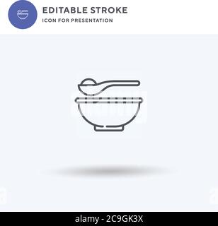 Vecteur d'icône de porridge, signe plat rempli, pictogramme solide isolé sur blanc, illustration du logo. Icône de porridge pour la présentation. Illustration de Vecteur