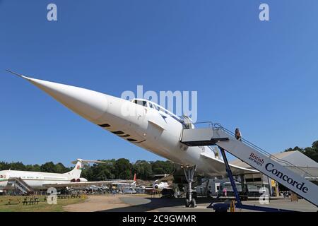 Concorde G-BBDG, parc d'avions. Le Brooklands Museum rouvre après le confinement de Covid19, le 1er août 2020. Weybridge, Surrey, Angleterre, Grande-Bretagne, Royaume-Uni, Europe Banque D'Images