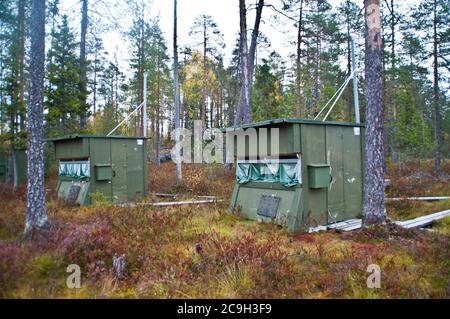 Une cabine de randonnée dans la région de Kainuu, en Finlande Banque D'Images