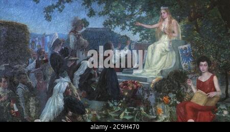 Ivana Kobilca - Slovenija se klanja Ljubljana (sans cadre III). Banque D'Images