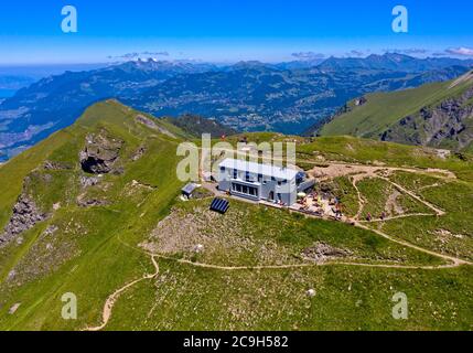 Cabane de montagne Cabane de la Tourche du Swiss Alpine Club sac, Morcles, Vaud Chablais, Vaud, Suisse Banque D'Images