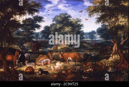 Jacob Savery l'aîné - jardin d'Eden - 1601. Banque D'Images