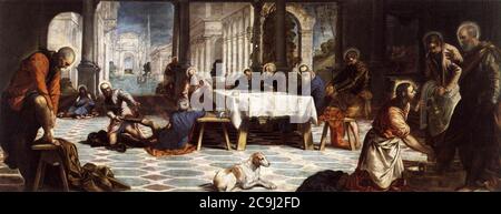 Jacopo Tintoretto - Christ lavant les pieds de ses disciples Banque D'Images