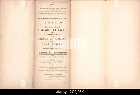 Jamaïque, caractéristiques d'un sucrier de valeur - connu sous le nom de «perspective» (comprenant les «Estates de perspective et d'industrie et Cove Pen.»), situé dans la paroisse de Hanovre, dans l'île de la Jamaïque, Banque D'Images